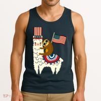 Patriot Sloth Llama Tank Top thumb 3