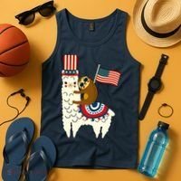 Patriot Sloth Llama Tank Top thumb 4