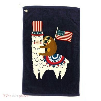 Patriot Sloth Llama Golf Towel