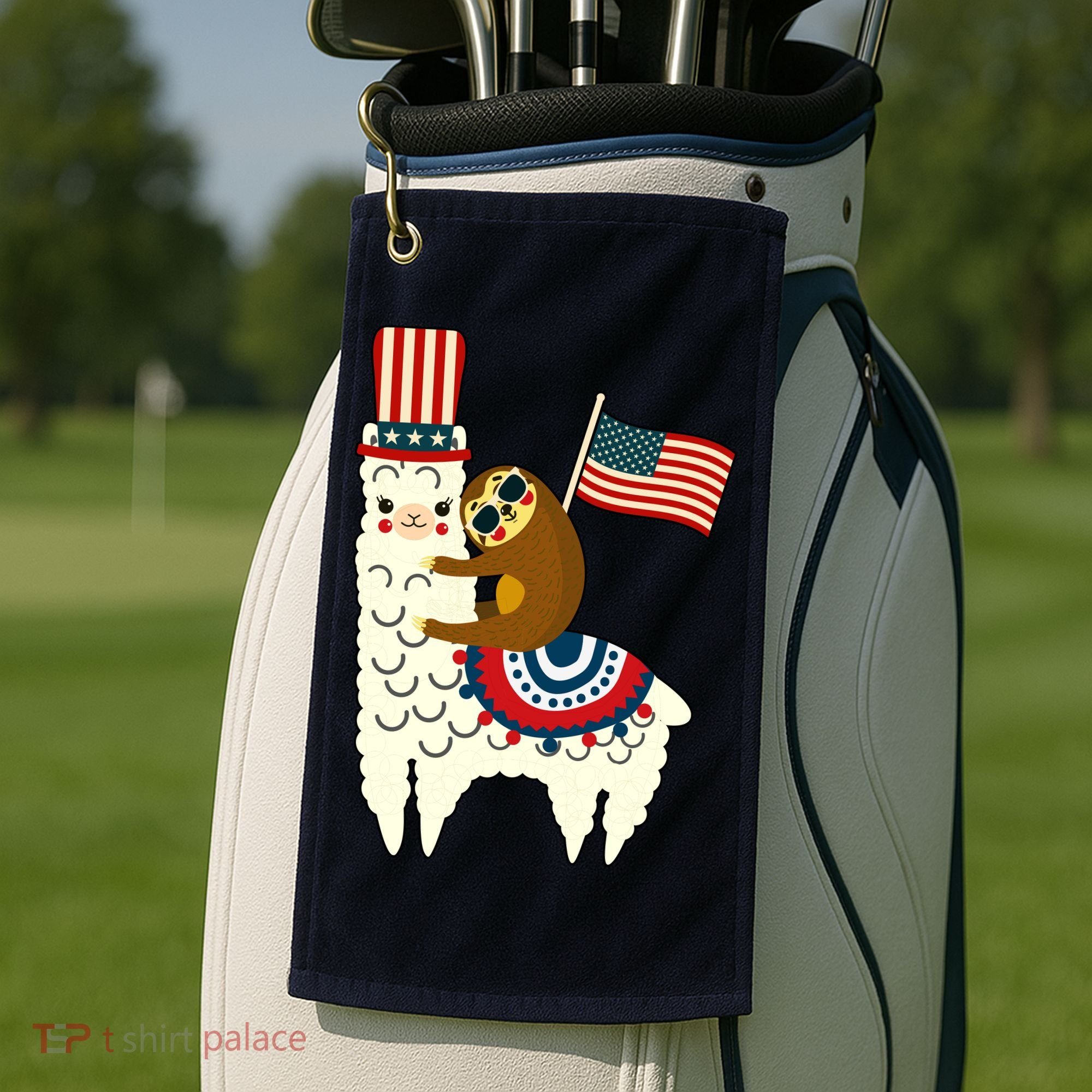 Patriot Sloth Llama Golf Towel