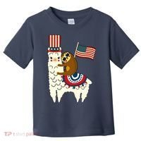 Patriot Sloth Llama Toddler T-Shirt thumb 0