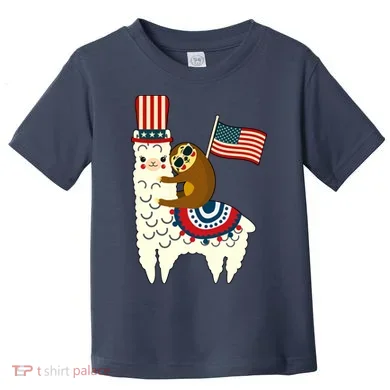 Patriot Sloth Llama Toddler T-Shirt