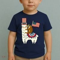 Patriot Sloth Llama Toddler T-Shirt thumb 2