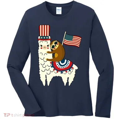 Patriot Sloth Llama Women's Long Sleeve Shirt