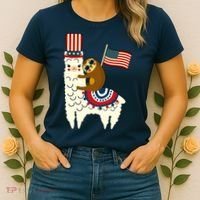 Patriot Sloth Llama Women's T-Shirt thumb 2