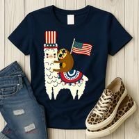 Patriot Sloth Llama Women's T-Shirt thumb 3