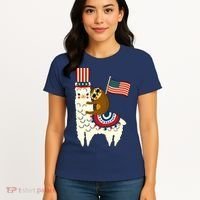 Patriot Sloth Llama Women's T-Shirt thumb 4