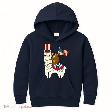 Patriot Sloth Llama Kids Hoodie