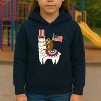 Patriot Sloth Llama Kids Hoodie thumb 3