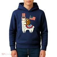 Patriot Sloth Llama Kids Hoodie thumb 4