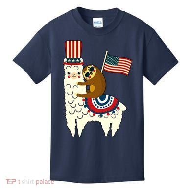 Patriot Sloth Llama Kids T-Shirt