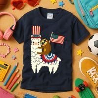 Patriot Sloth Llama Kids T-Shirt thumb 3