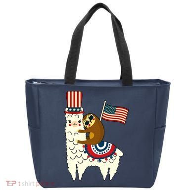 Patriot Sloth Llama Tote Bag