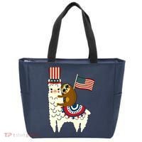 Patriot Sloth Llama Tote Bag thumb 0