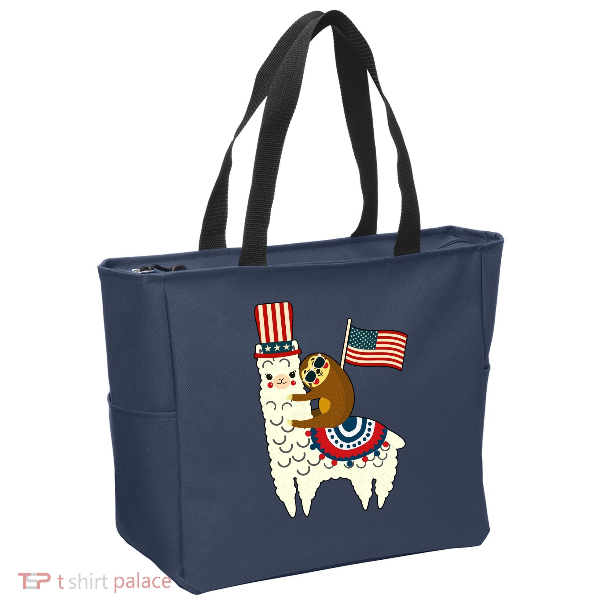 Patriot Sloth Llama Tote Bag