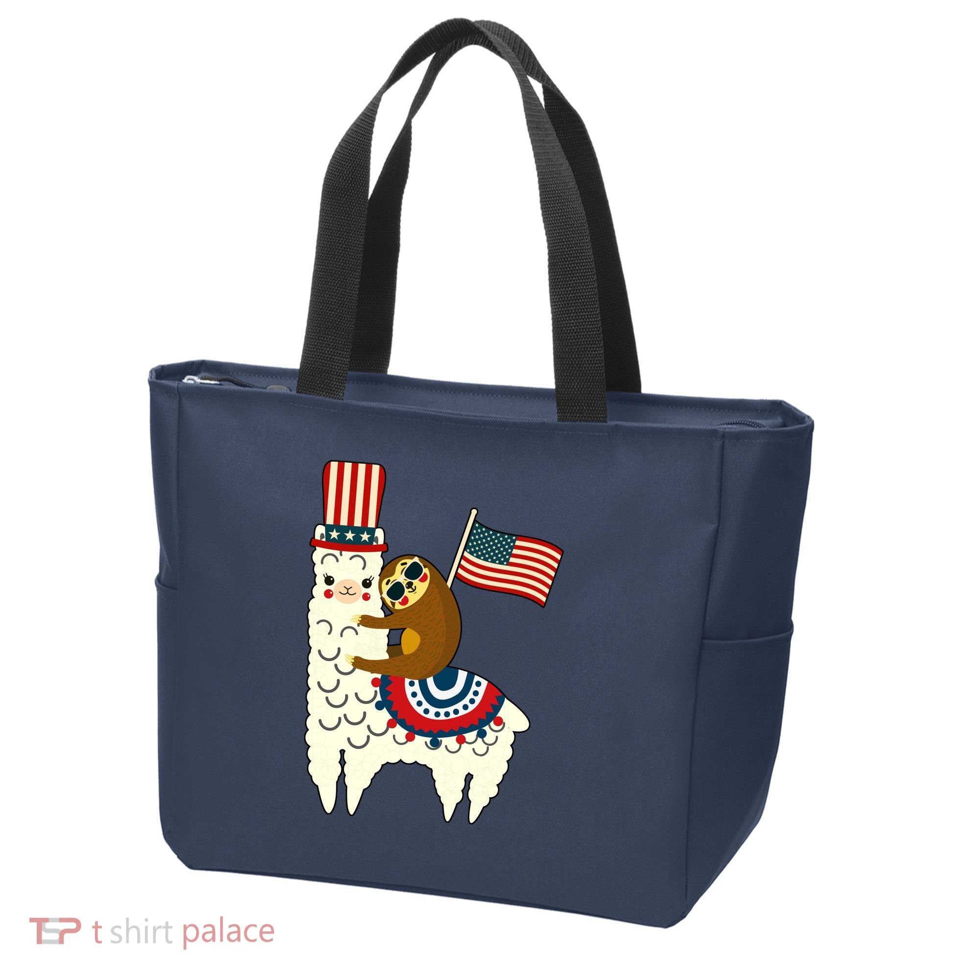 Patriot Sloth Llama Tote Bag