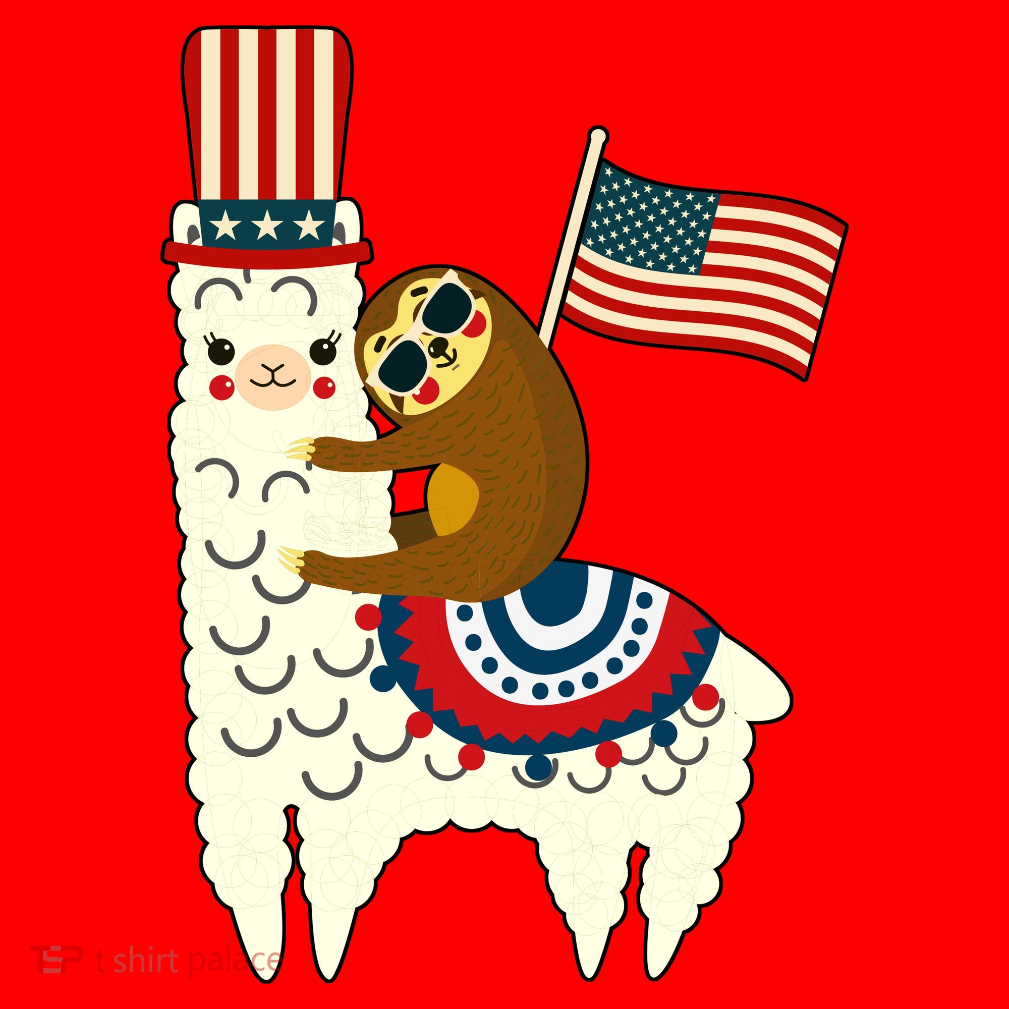 Patriot Sloth Llama Santa Hat
