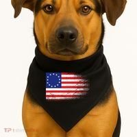 Patriotic 13 Colonies Flag Betsy Ross USA-Made Doggie Bandana thumb 1