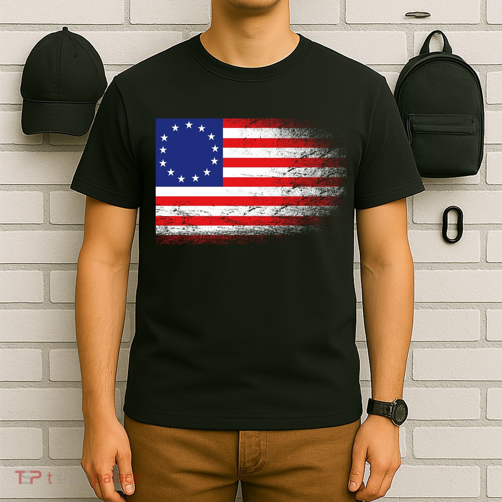 Patriotic 13 Colonies Flag Betsy Ross T-Shirt