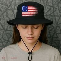 Patriotic 13 Colonies Flag Betsy Ross Bucket Hat thumb 3