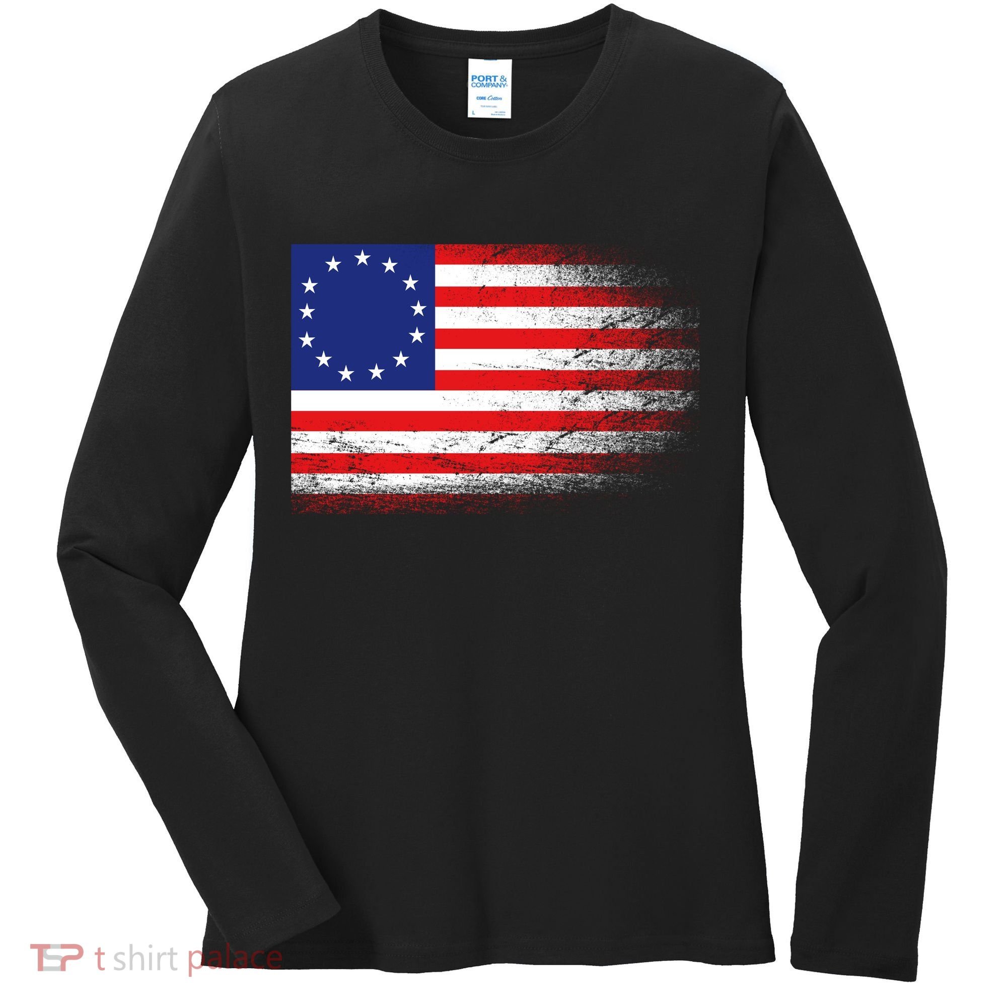 Patriotic 13 Colonies Flag Betsy Ross Women's Long Sleeve Shirt