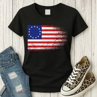 Patriotic 13 Colonies Flag Betsy Ross Women's T-Shirt thumb 3