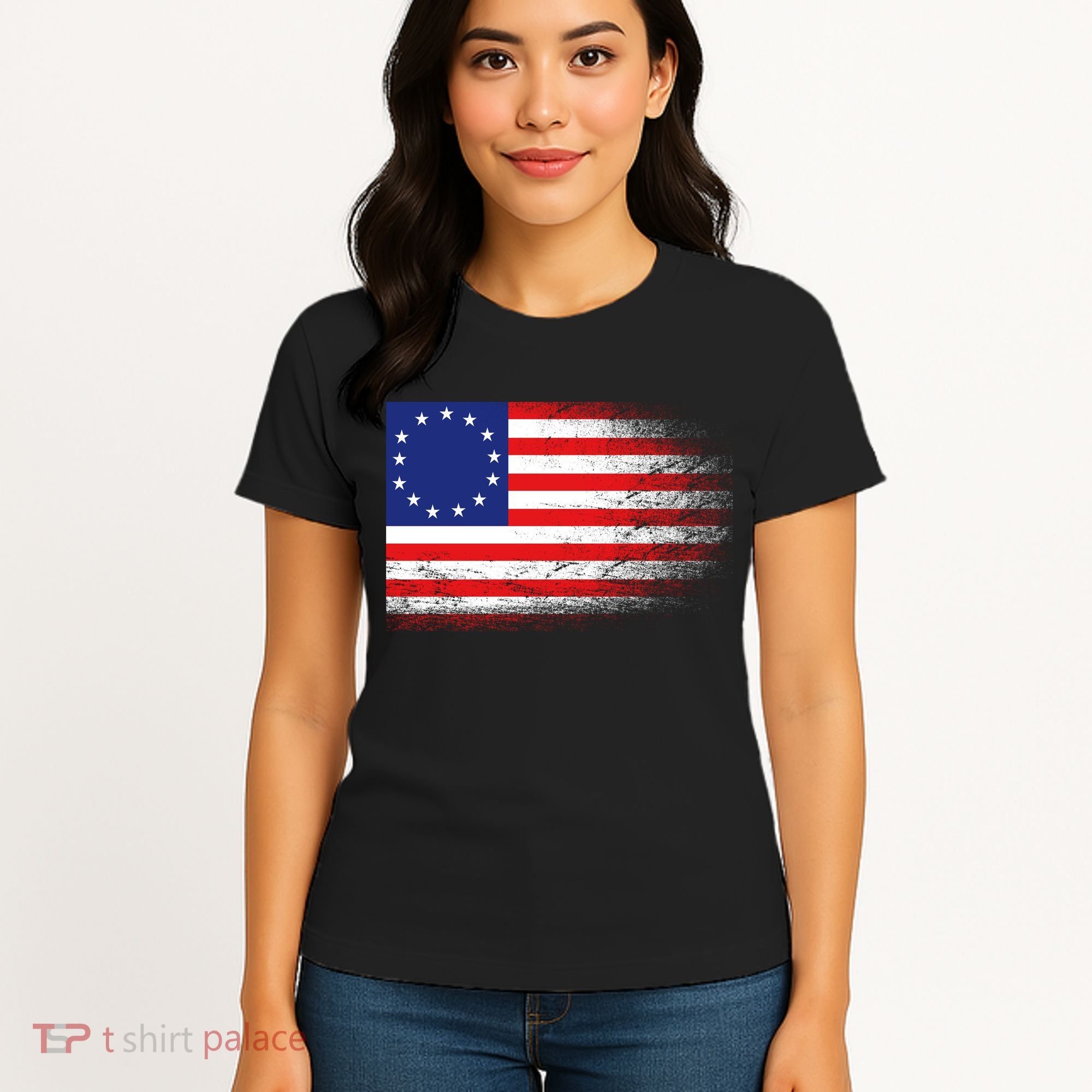 Patriotic 13 Colonies Flag Betsy Ross Women's T-Shirt