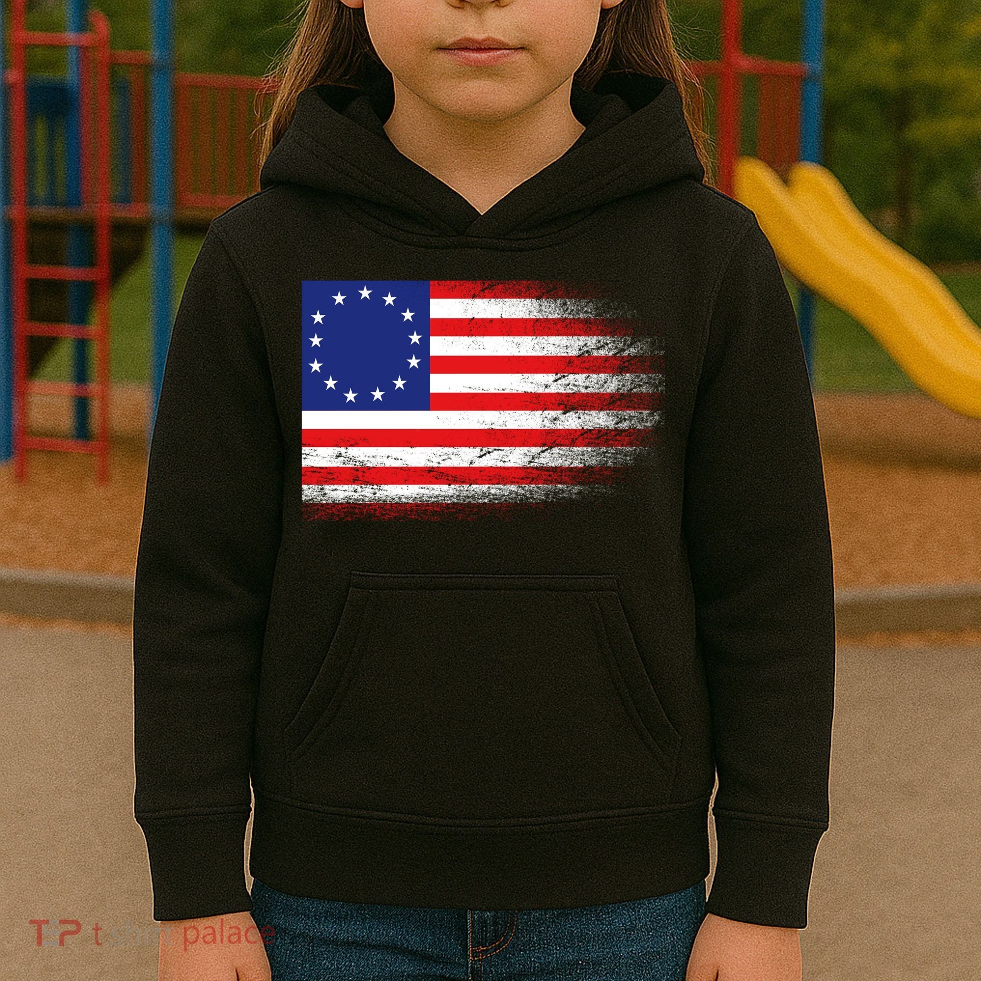 Patriotic 13 Colonies Flag Betsy Ross Kids Hoodie