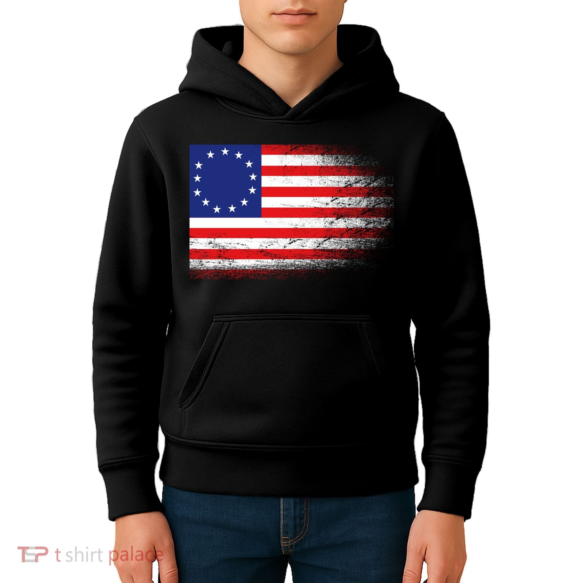 Patriotic 13 Colonies Flag Betsy Ross Kids Hoodie