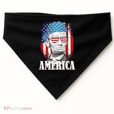 Patriotic Abraham Lincoln America USA-Made Doggie Bandana