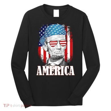 Patriotic Abraham Lincoln America Long Sleeve Shirt