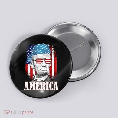 Patriotic Abraham Lincoln America Button