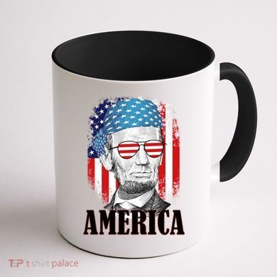 Patriotic Abraham Lincoln America Coffee Mug back