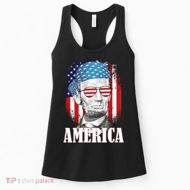Patriotic Abraham Lincoln America Women's Tank Top