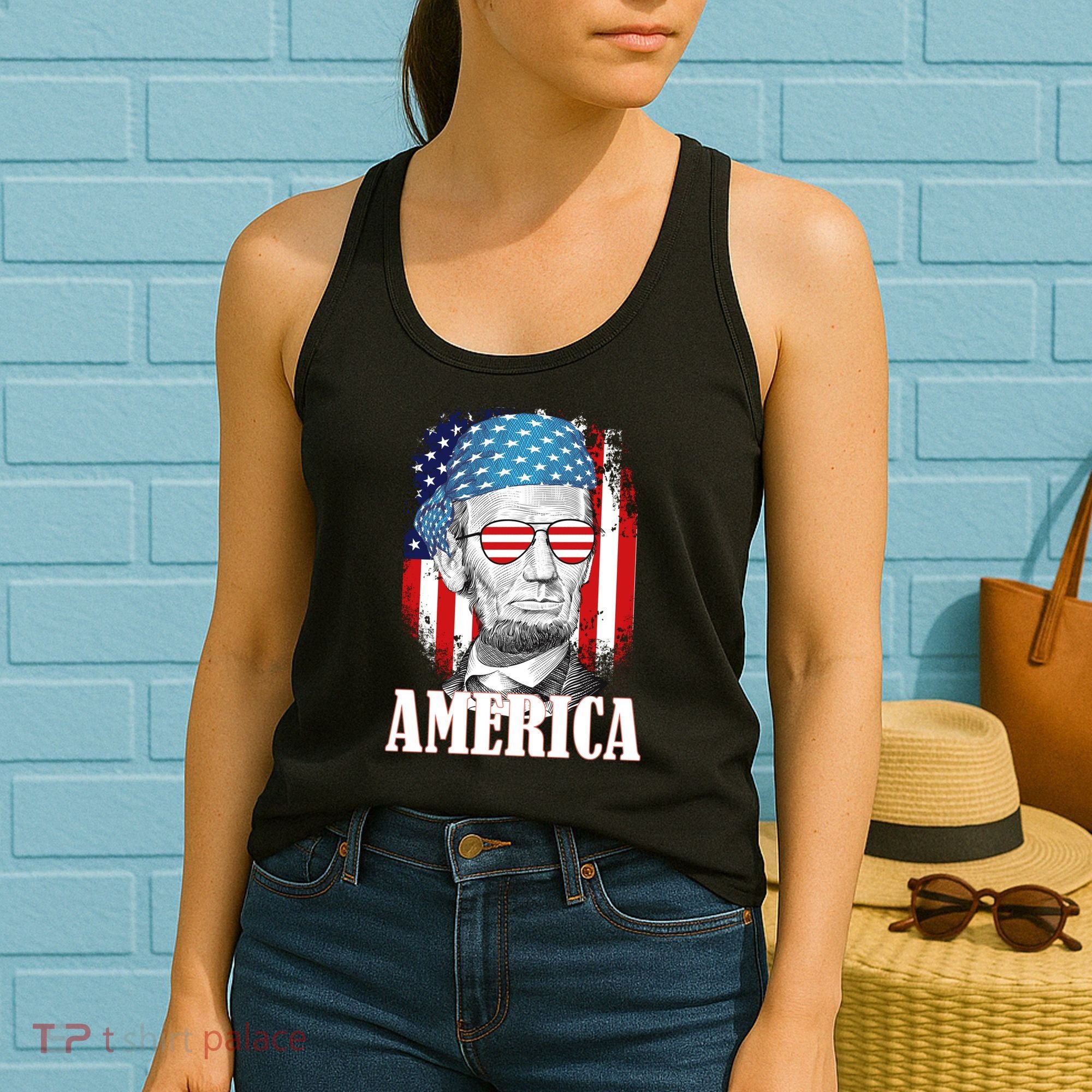Patriotic Abraham Lincoln America Women's Tank Top