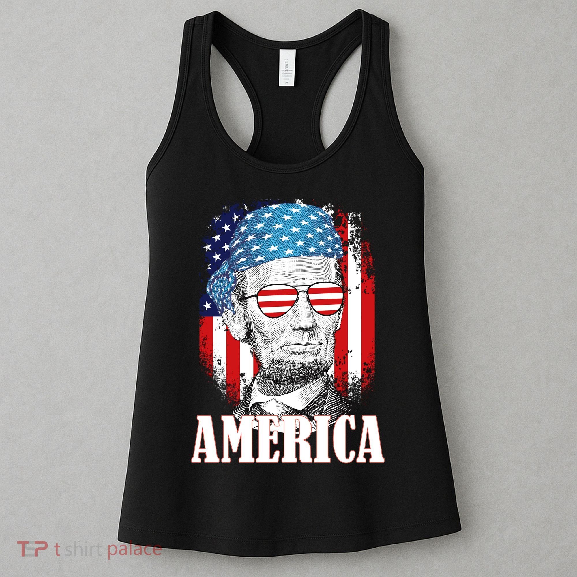 Patriotic Abraham Lincoln America Women's Tank Top