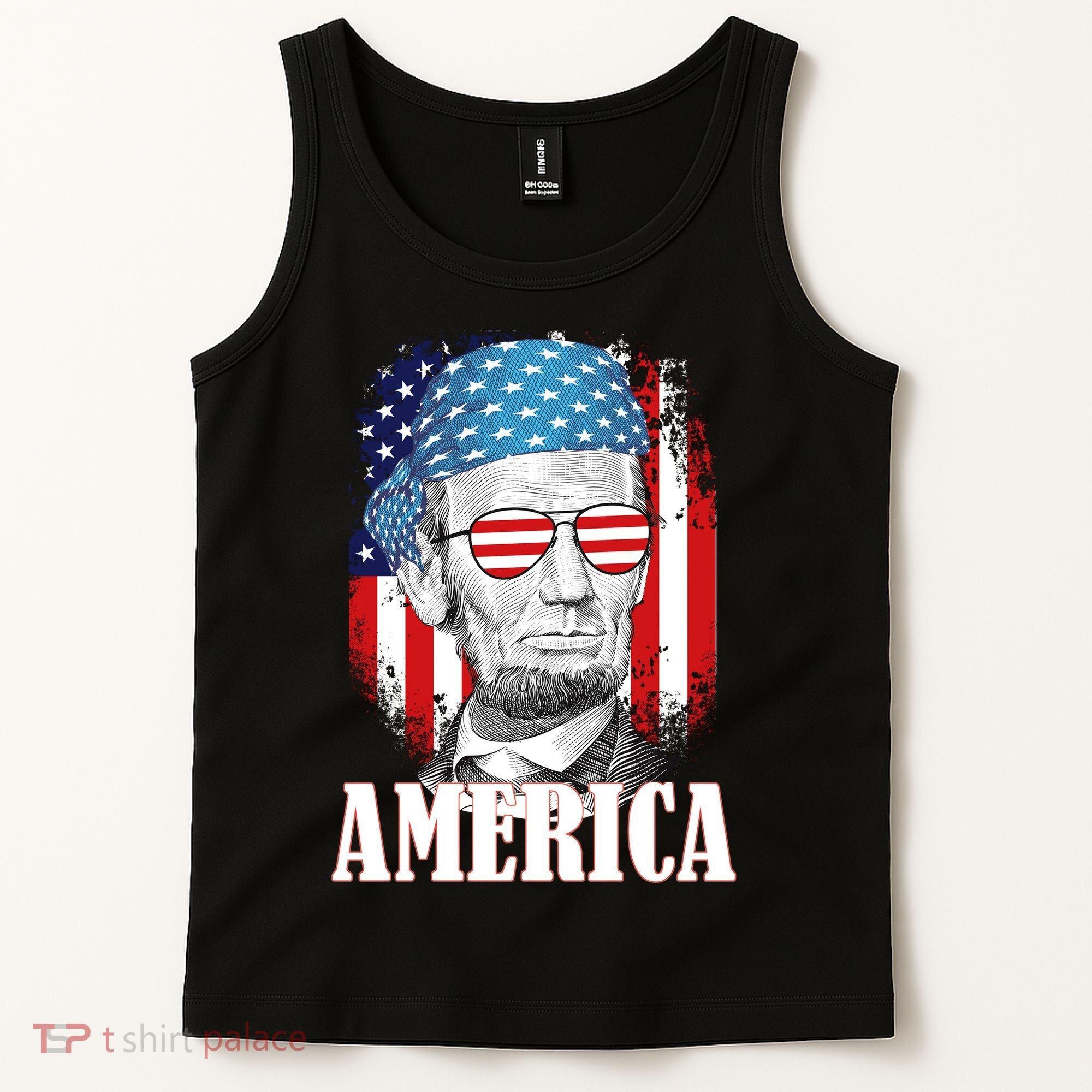 Patriotic Abraham Lincoln America Tank Top