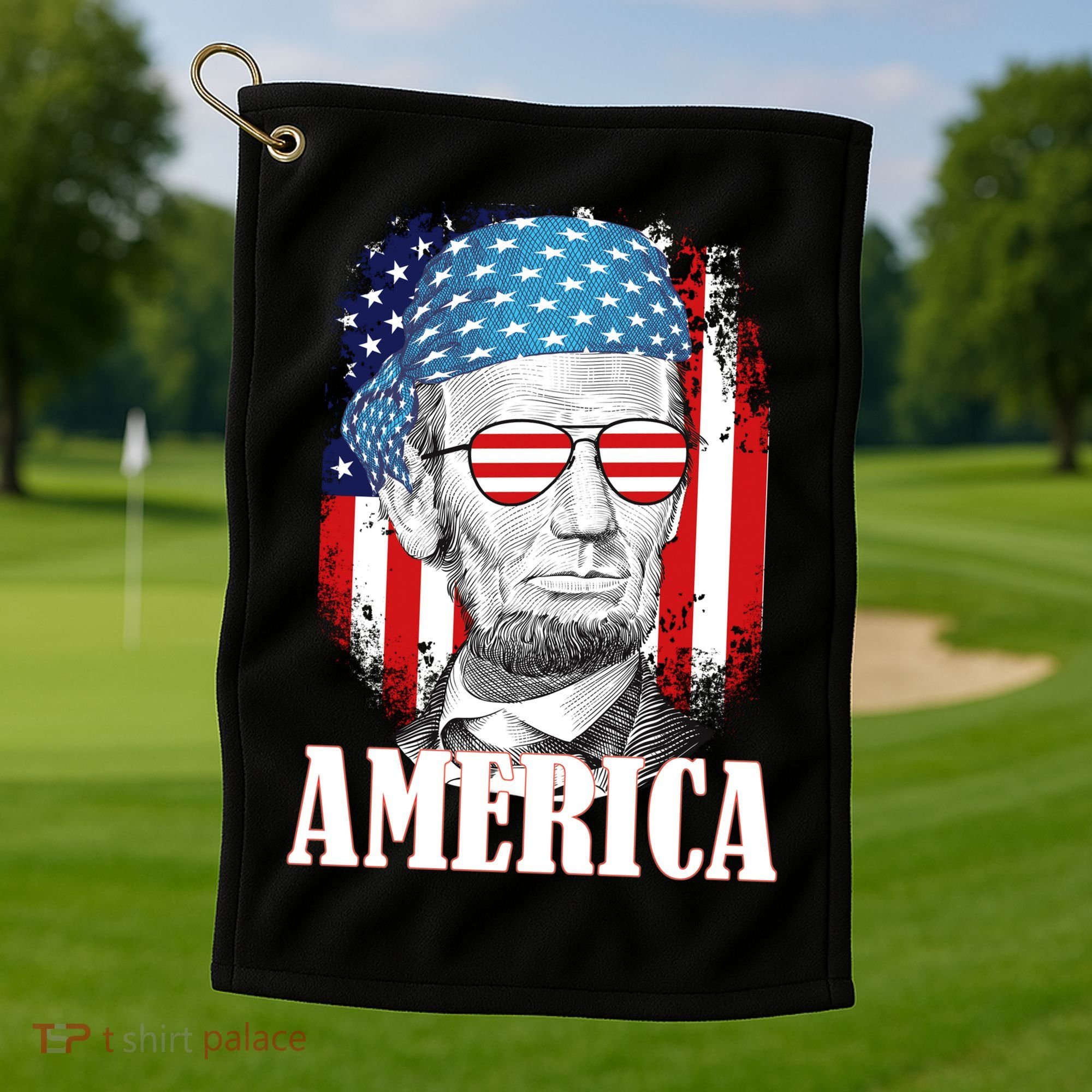 Patriotic Abraham Lincoln America Golf Towel
