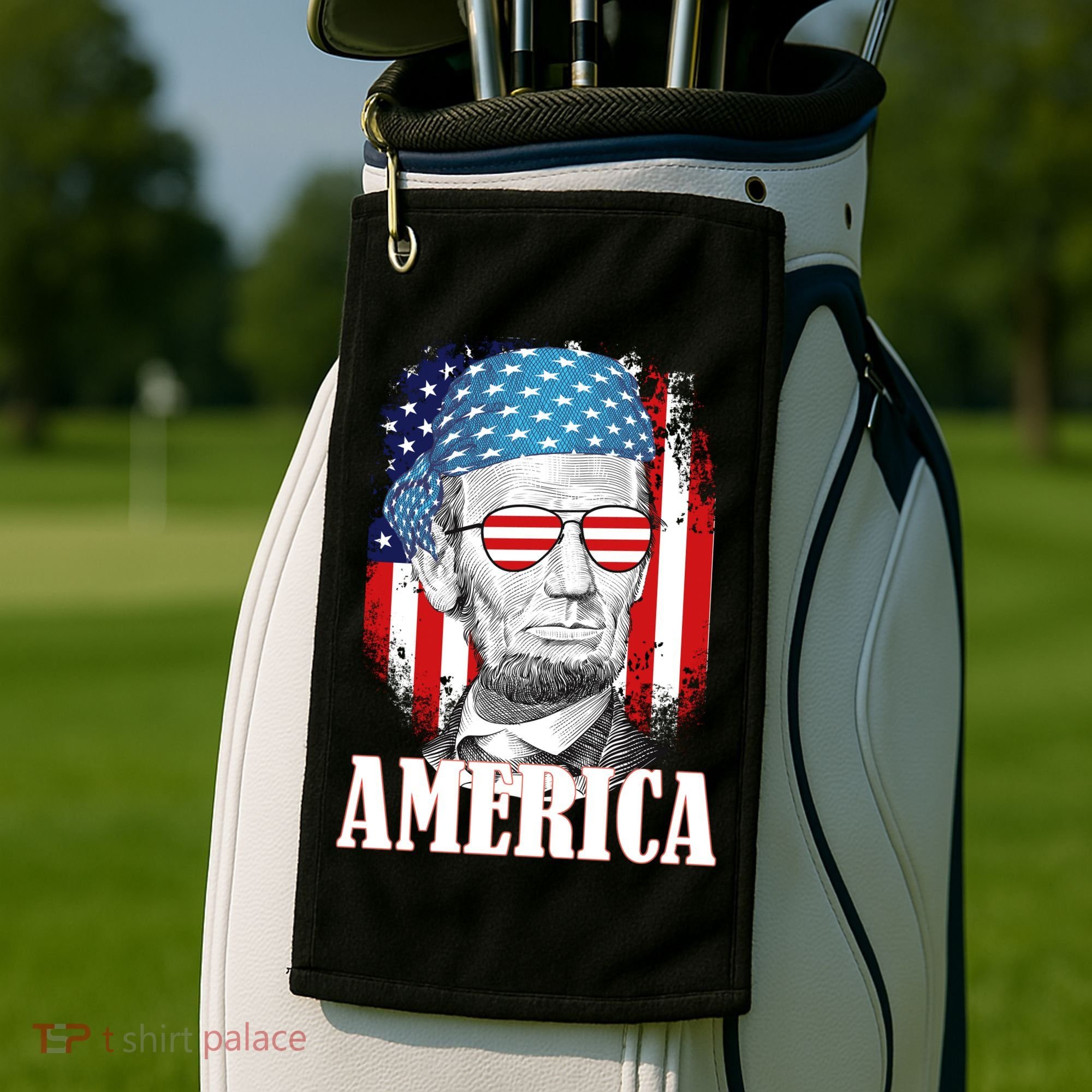 Patriotic Abraham Lincoln America Golf Towel
