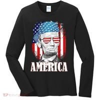 Patriotic Abraham Lincoln America Women's Long Sleeve Shirt thumb 0