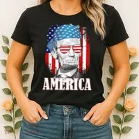 Patriotic Abraham Lincoln America Women's T-Shirt thumb 2