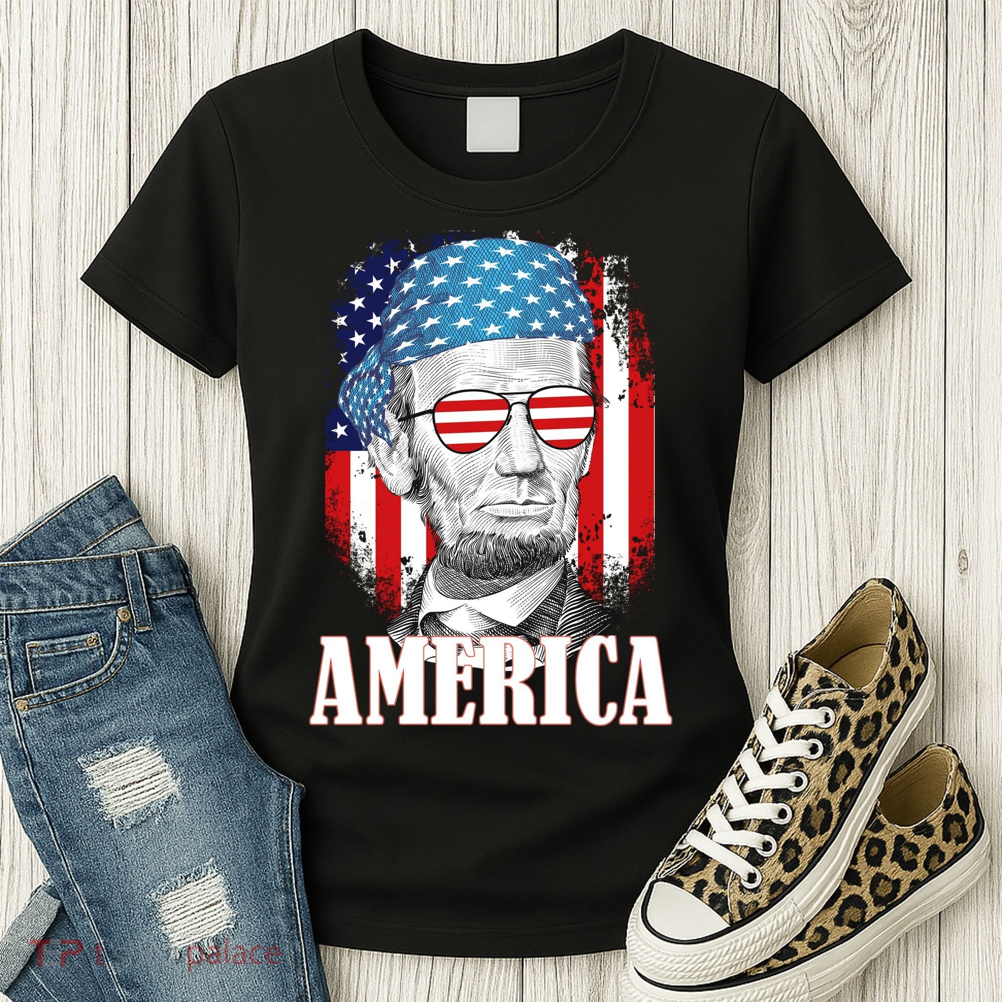Patriotic Abraham Lincoln America Women's T-Shirt