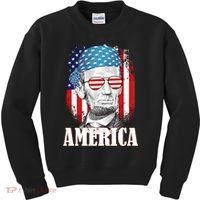 Patriotic Abraham Lincoln America Kids Sweatshirt thumb 0