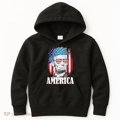 Patriotic Abraham Lincoln America Kids Hoodie