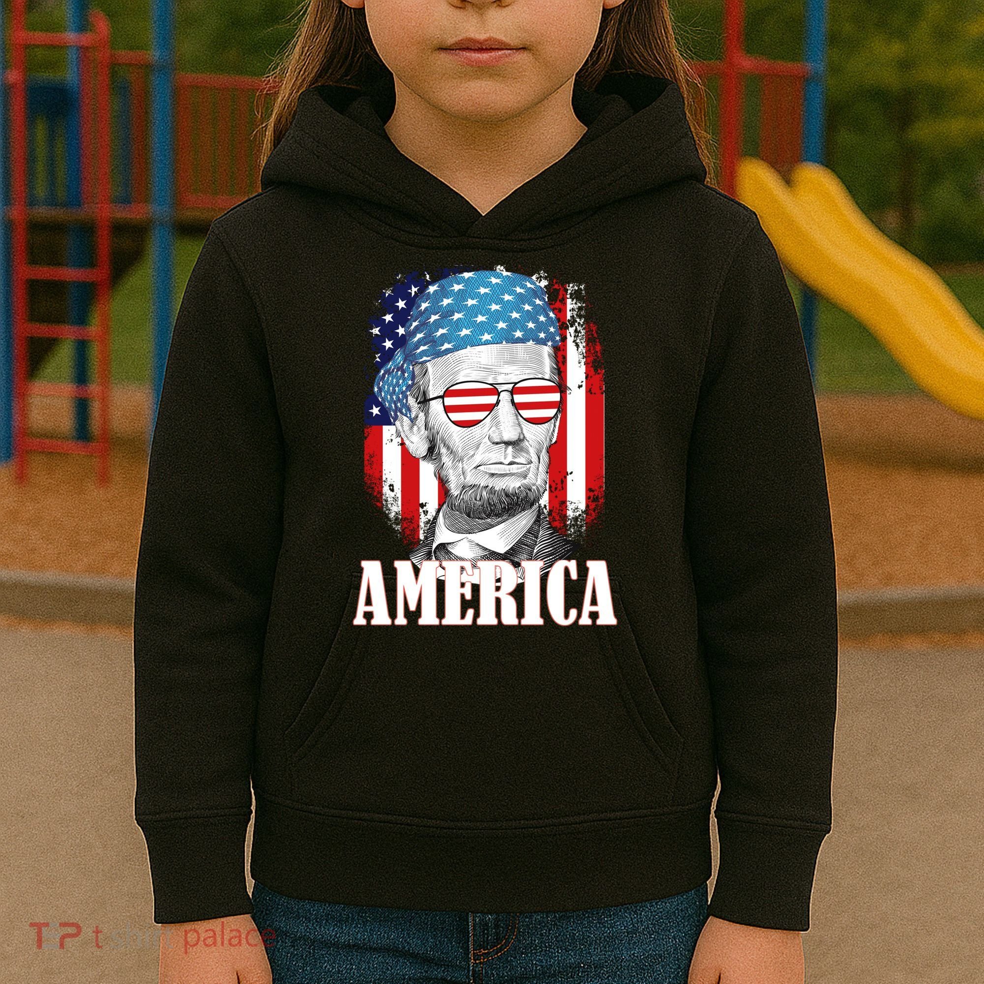 Patriotic Abraham Lincoln America Kids Hoodie