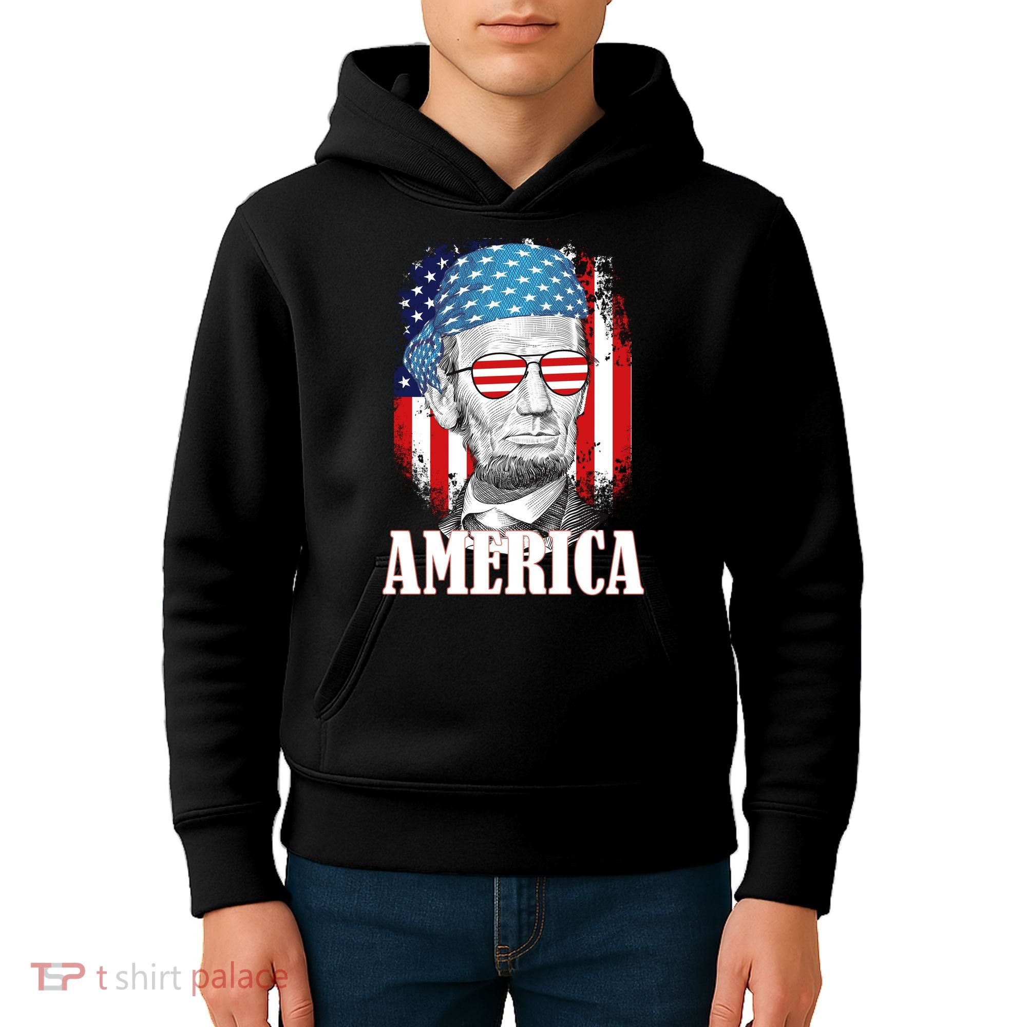 Patriotic Abraham Lincoln America Kids Hoodie