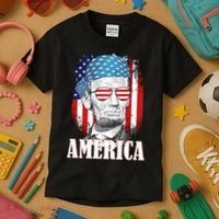 Patriotic Abraham Lincoln America Kids T-Shirt thumb 3