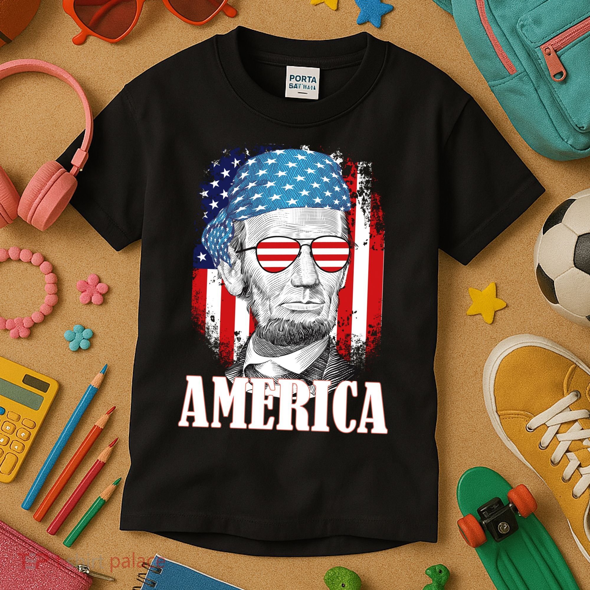 Patriotic Abraham Lincoln America Kids T-Shirt