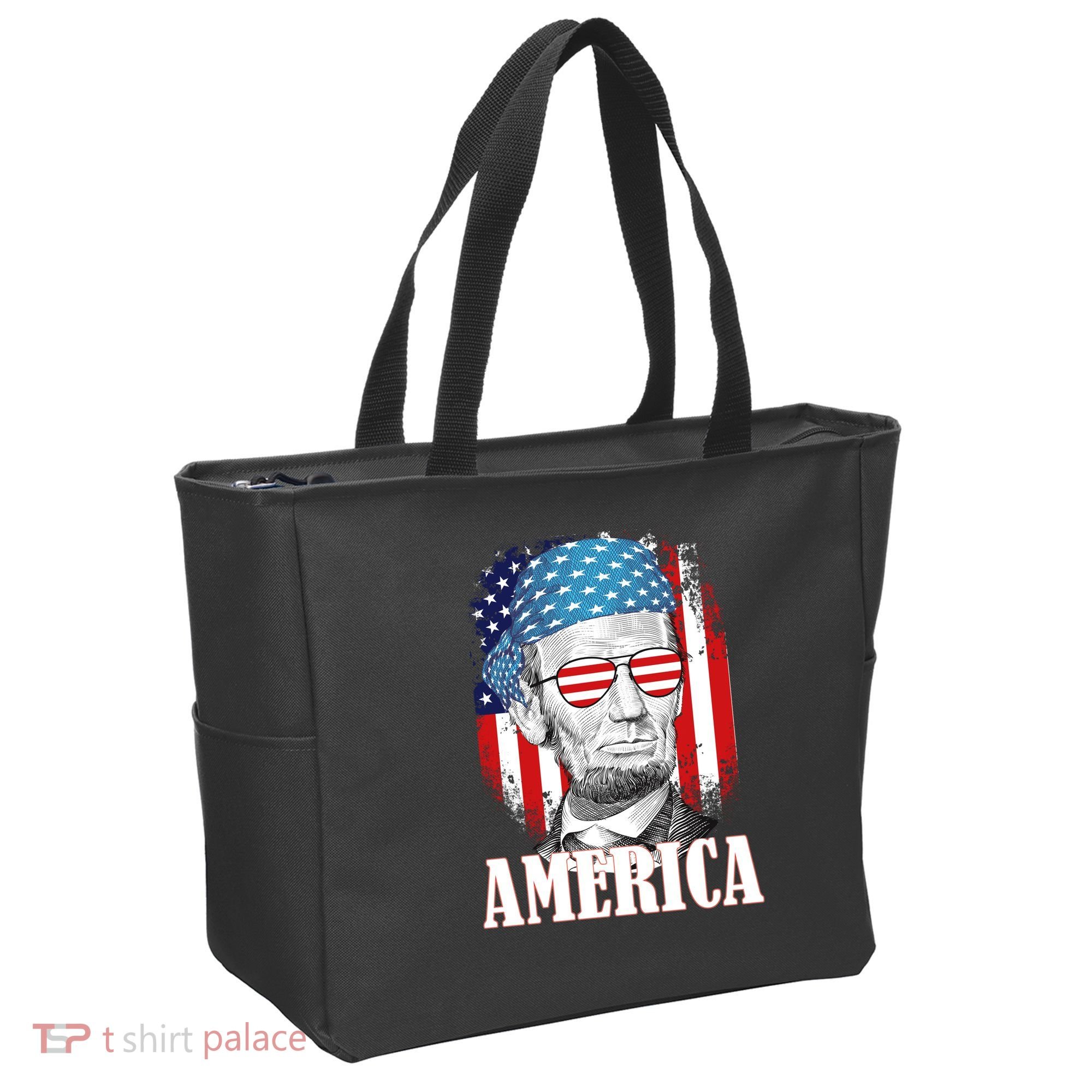 Patriotic Abraham Lincoln America Tote Bag