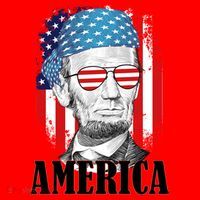 Patriotic Abraham Lincoln America Santa Hat thumb 1
